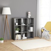 Decoways - Boekenkast 98x30x98 cm spaanplaat hoogglans grijs