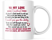 Tasse Saint-Valentin avec texte : À mon amour | cadeau de Saint-Valentin | Décoration de Saint-Valentin | Cadeaux drôles | Tasse de café | Gobelet à café | Tasse à thé | Tasse de thé
