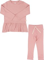 Winter Ruffle Ribbed Set - Pink