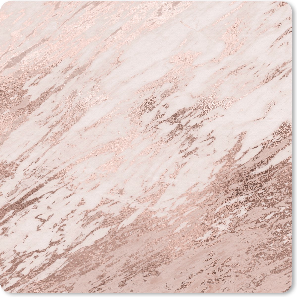 Muismat 20x20 cm - Mousepad Marmer - Roze - Rosé Goud - Muismatten