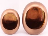Kandelaar Store - Set Standing Eggs T-light 17x9x24cm + 20x10x28cm - Koper - Set van 2 stuks