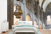 Behang - Fotobehang Gouden Botafumeiro van de kathedraal van Santiago de Compostella - Breedte 360 cm x hoogte 240 cm