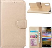 LuxeBass Hoesje geschikt voor Sony Xperia L3 - Bookcase Goud - portemonnee hoesje - telefoonhoes - gsm hoes - telefoonhoesjes