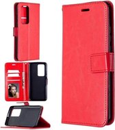 LuxeBass Boekhoesje geschikt voor Oppo Find X3 Lite - Rood - telefoonhoes - gsm hoes - telefoonhoesjes