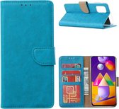 LuxeBass Hoesje geschikt voor Samsung Galaxy M31s - Bookcase Turquoise - portemonnee hoesje - telefoonhoes - gsm hoes - telefoonhoesjes