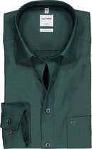 OLYMP Luxor comfort fit overhemd - mouwlengte 7 - groen structuur (contrast) - Strijkvrij - Boordmaat: 46