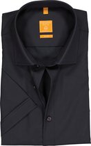 Redmond modern fit overhemd - korte mouw - antraciet grijs - Strijkvriendelijk - Boordmaat: 39/40