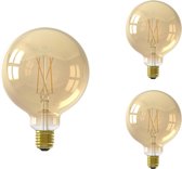 Voordeelpak 3x Calex Smart Globe G125 LED Lamp E27 7W 806lm 1800-3000K Filament | Tuya Wifi - Afstembaar Wit.