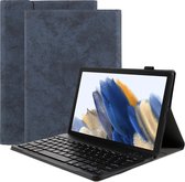 Hoes met Toetsenbord Geschikt voor Samsung Galaxy Tab A8 - met QWERTY toetsenbord - Vintage Bluetooth Keyboard Cover – Blauw