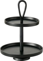 4goodz 2-laags Etagere Rond Aluminium 25x36 - Zwart