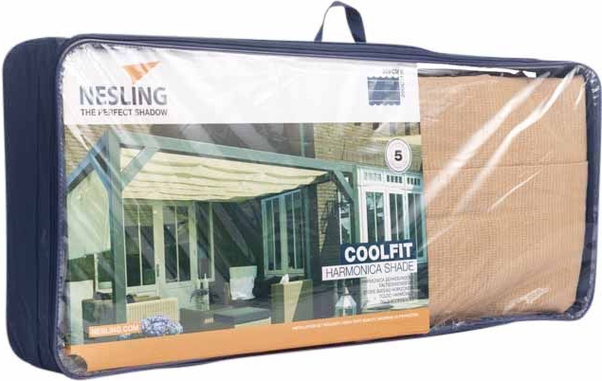 Nesling Voile d'ombrage rétractable, B200xL500cm, Sable