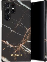 Selencia Maya Fashion Backcover Samsung Galaxy S22 Ultra hoesje - Marble Black