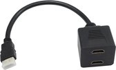 HDMI Schakelaar - 2 Poorts HDMI Switch/Splitter kabel - Dual HDMI-adapter - 1080P Full HD - Zwart