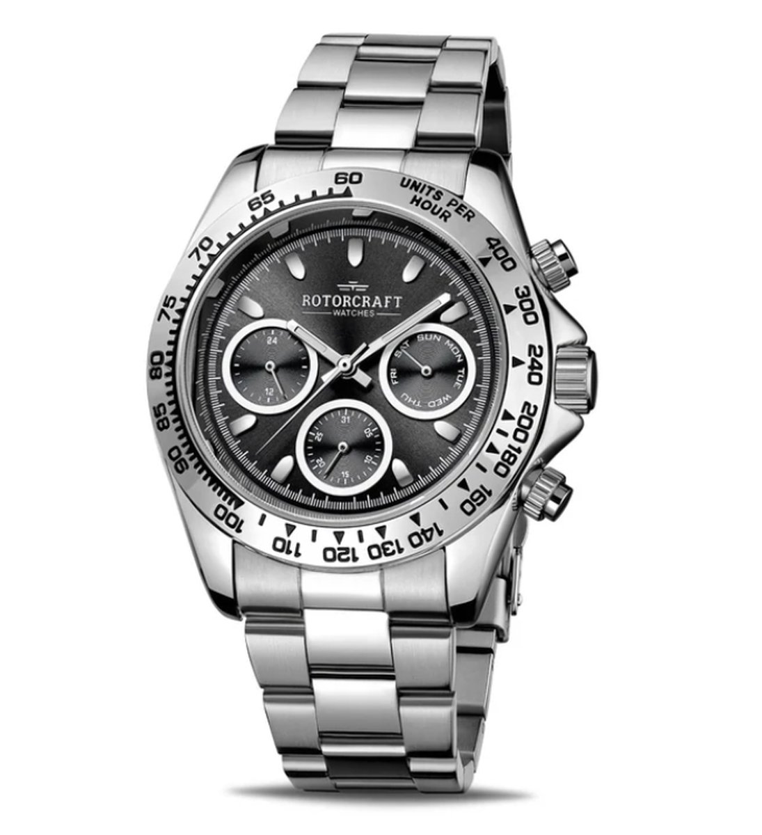 Luxe horlogeset Rotorcraft - Horloge met stalenband - met bijpassende armband - Speciaal voor mannen