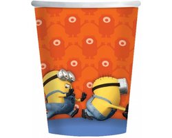 Minions bekertjes - 32x - karton - 266 ml - Kinderfeest - Themafeestje - Papieren bekers - thema feest - kinderfeestje