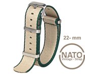 22mm Nato Strap GROEN CRÉME - Vintage James Bond - Nato Strap collectie - Mannen - Horlogeband - 22 mm bandbreedte