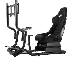 Racing Simulator - playseat - Racestoel - Cockpit 3 in 1 Speelstoel tot 130kg - Versnellingspookhouder Stuurstandaard TV-beugel tot 50" Max. Vesa 400x200 ...