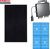 Pakket - 4 stuks DMEGC 330wp zonnepanelen met APSystems QS1 micro omvormer en monitoring per paneel - Schuin dak portrait 2 rijen