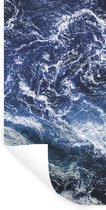 Muurstickers - Sticker Folie - Natuursteen - Blauw - Wit - 60x120 cm - Plakfolie - Muurstickers Kinderkamer - Zelfklevend Behang - Zelfklevend behangpapier - Stickerfolie