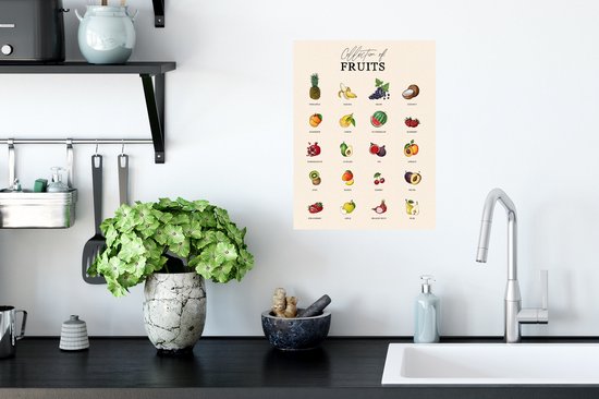 Stickers muraux - Film autocollant - Cuisine - Fruits - Nourriture - 30x40 cm - Film adhésif - Stickers muraux Chambre d'enfant - Papier peint autocollant