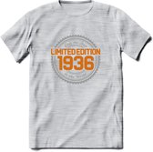 1936 Limited Edition Ring T-Shirt | Zilver - Goud | Grappig Verjaardag en Feest Cadeau Shirt | Dames - Heren - Unisex | Tshirt Kleding Kado | - Licht Grijs - Gemaleerd - L