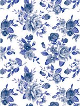 Decopatch papier Bloemen Delftsblauw