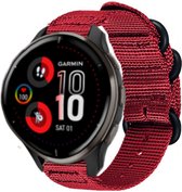 Strap-it Garmin Venu 2 Plus nylon gesp band - rood