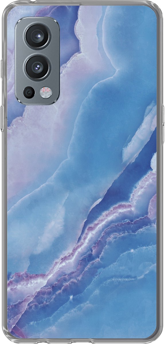 Telefoonhoesje Geschikt voor OnePlus Nord 2 5G hoesje - Natuurstenen - Paars - Mineralen - Siliconen Telefoonhoesje Telefoonhoesje