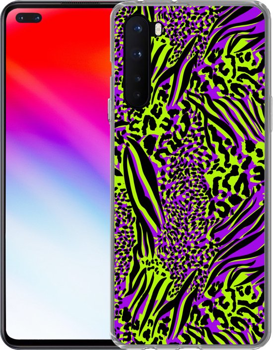 OnePlus Nord - Imprimé animal - Zebra - Fluo - Violet - Siliconen
