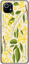 Telefoonhoesje Geschikt voor Xiaomi Mi 11 hoesje - Bloem - Geel - Patronen - Siliconen Telefoonhoesje Telefoonhoesje