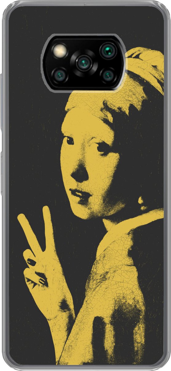 Telefoonhoesje Geschikt voor Xiaomi Geschikt voor Poco X3 NFC hoesje - Vermeer - Kunst - Geel - Siliconen Telefoonhoesje Telefoonhoesje