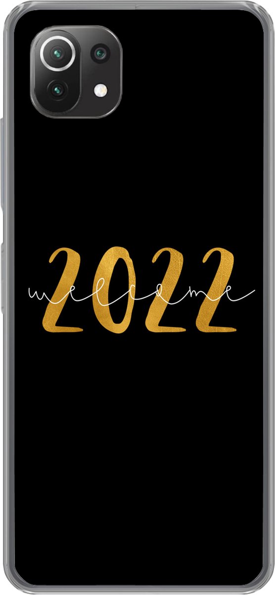 Telefoonhoesje Geschikt voor Xiaomi Mi 11 Lite hoesje - Nieuwjaar - Goud - Welcome 2022 - Spreuken - Quotes - Siliconen Telefoonhoesje Telefoonhoesje