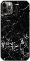 Coque iPhone 12 Pro Max - Imprimé marbré - Pierre - Zwart - Coque en Siliconen téléphone -