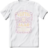 50 Jaar Legendarisch Gerijpt T-Shirt | Oud Roze - Ivoor | Grappig Verjaardag en Feest Cadeau Shirt | Dames - Heren - Unisex | Tshirt Kleding Kado | - Wit - L