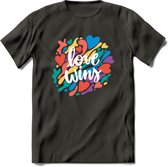 Love Wins | Pride T-Shirt | Grappig LHBTIQ+ / LGBTQ / Gay / Homo / Lesbi Cadeau Shirt | Dames - Heren - Unisex | Tshirt Kleding Kado | - Donker Grijs - S