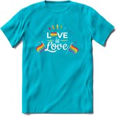 Love Is Love | Pride T-Shirt | Grappig LHBTIQ+ / LGBTQ / Gay / Homo / Lesbi Cadeau Shirt | Dames - Heren - Unisex | Tshirt Kleding Kado | - Blauw - XXL