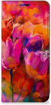 Hoesje met Tekst Geschikt voor Samsung Galaxy A13 5G | Geschikt voor Samsung Galaxy A04s Smart Cover Tulips