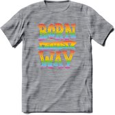 Born This Way | Pride T-Shirt | Grappig LHBTIQ+ / LGBTQ / Gay / Homo / Lesbi Cadeau Shirt | Dames - Heren - Unisex | Tshirt Kleding Kado | - Donker Grijs - Gemaleerd - XL