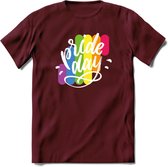 Pride Day | Pride T-Shirt | Grappig LHBTIQ+ / LGBTQ / Gay / Homo / Lesbi Cadeau Shirt | Dames - Heren - Unisex | Tshirt Kleding Kado | - Burgundy - XL