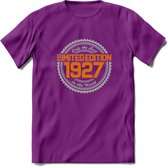1927 Limited Edition Ring T-Shirt | Zilver - Goud | Grappig Verjaardag en Feest Cadeau Shirt | Dames - Heren - Unisex | Tshirt Kleding Kado | - Paars - L