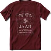 20 Jaar Legendarisch Gerijpt T-Shirt | Donkergrijs - Grijs | Grappig Verjaardag en Feest Cadeau Shirt | Dames - Heren - Unisex | Tshirt Kleding Kado | - Burgundy - XL