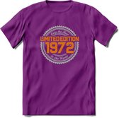 1972 Limited Edition Ring T-Shirt | Zilver - Goud | Grappig Verjaardag en Feest Cadeau Shirt | Dames - Heren - Unisex | Tshirt Kleding Kado | - Paars - S