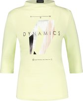 TAIFUN Dames Shirt met 3/4-mouwen en opstaande kraag Pistachio gemustert-46