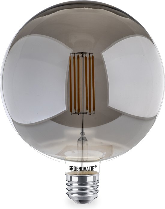 Groenovatie LED Filament G180 - E27 Fitting - Smoke - Globelamp - 8W - Warm Wit - Dimbaar
