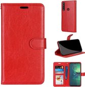 LuxeBass Hoesje geschikt voor Motorola Moto G8 Plus hoesje book case rood - bookcase - boekhoesje - book case - boek hoesje