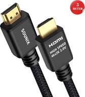 Sounix HDMI Kabel 2.0 PRO - 3 Meter Gold Plated - High Speed Cable - 18GBPS - Full HD 1080p - 3D - 4K (60 Hz)-UHDHD50L