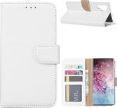 LuxeBass Telefoon Wallet Bookcase voor Samsung Galaxy Note 10 Plus - Portemonnee telefoonhoesje voor Bankpassen - Kunstleer - Siliconen Houder - Magnetische sluiten- wit - bookcase - boekhoesje - book case - boek hoesje