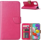 LuxeBass Hoesje geschikt voor Samsung Galaxy A71 - Bookcase Roze - portemonnee hoesje - telefoonhoes - gsm hoes - telefoonhoesjes