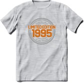 1995 Limited Edition Ring T-Shirt | Zilver - Goud | Grappig Verjaardag en Feest Cadeau Shirt | Dames - Heren - Unisex | Tshirt Kleding Kado | - Licht Grijs - Gemaleerd - XXL