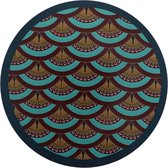 Les Ottomans  - Houten placemat groen motief 30cm - Placemats